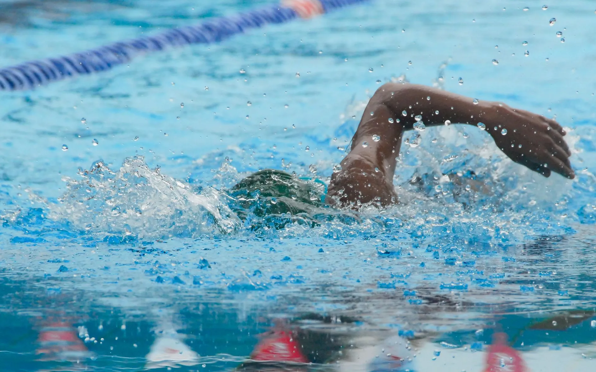 Gaziantep Olimpik Yüzme Havuzu'nda kulaç atan sporcumuz